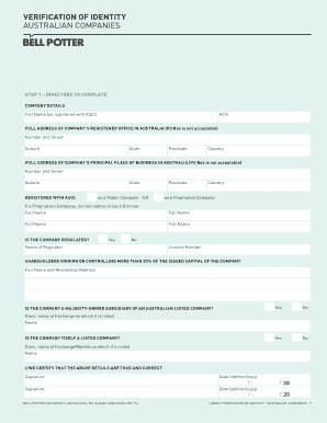 Verification of Identity for Australian Companies