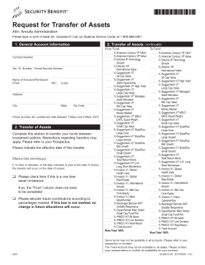 Request for Transfer of Assets