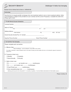 Dollar Cost Averaging Request Form