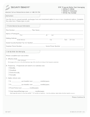 403(b)(7) Dollar Cost Averaging Form