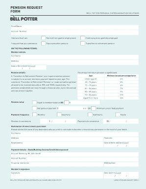 Pension Request Form
