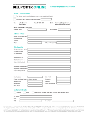 Bell Potter Online Account Opening Form