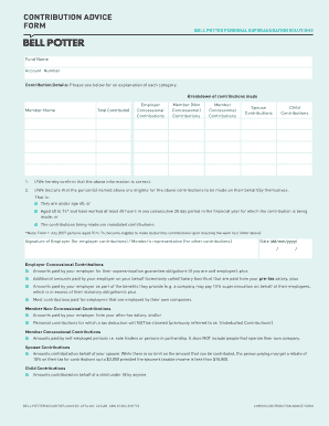 Contribution Advice Form