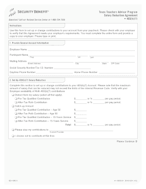 Texas Teachers Salary Reduction Agreement