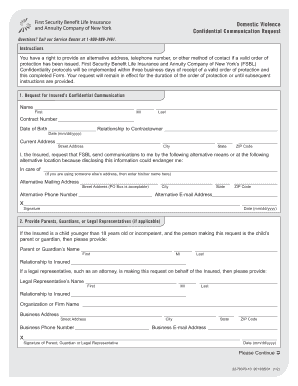 Domestic Violence Confidential Communication Request