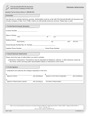 Electronic Authorization Form