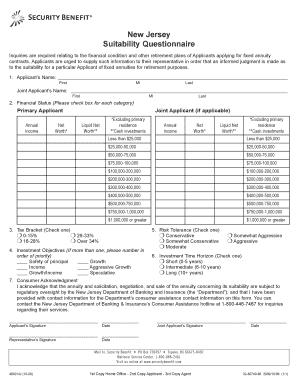 New Jersey Suitability Questionnaire