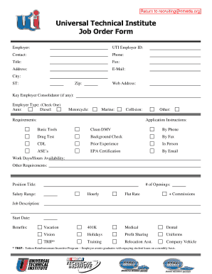 Job Order Form