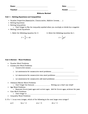 Midterm Review Form