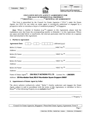 Exclusive Estate Agency Agreement for Residential Property Sale