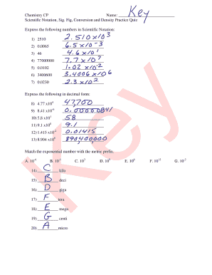 Chemistry Scientific Notation Practice Quiz