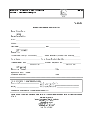 School-Initiated Course Registration Form