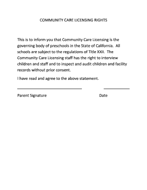 Community Care Licensing Rights Agreement