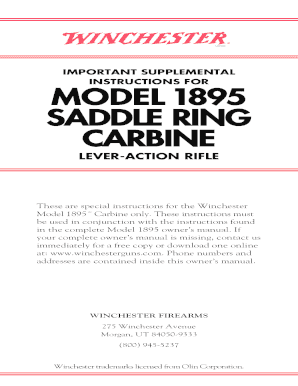 Winchester Model 1895 Carbine Instructions