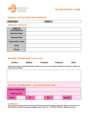 Conference Refund Request Form