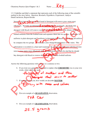 Chemistry Practice Quiz Template