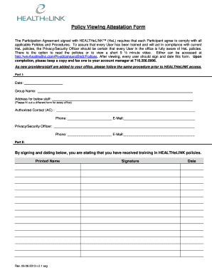 Policy Viewing Attestation Form