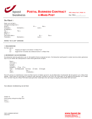 Postal Business Contract PBC E-MASS POST