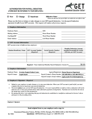 Authorization for Payroll Deduction