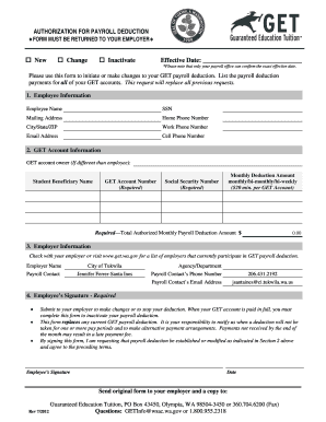 Authorization for Payroll Deduction
