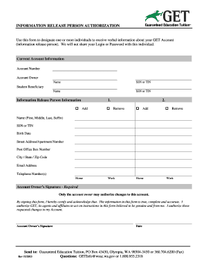 GET Account Information Release Authorization