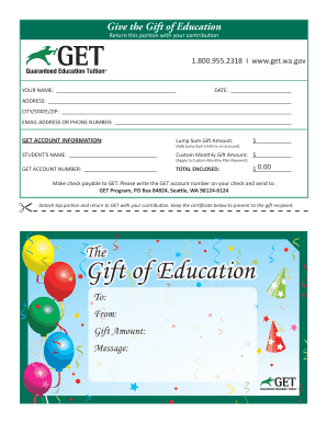 Gift of Education Donation Form