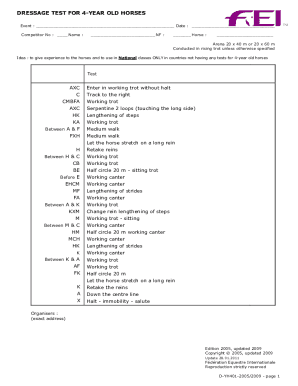 FEI Dressage Test for 4-Year-Old Horses
