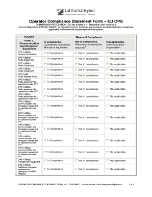 EU OPS Operator Compliance Statement Form