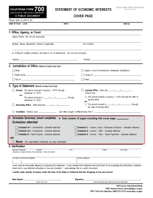 California Form 700 Statement of Economic Interests
