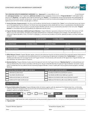 Concierge Services Membership Agreement