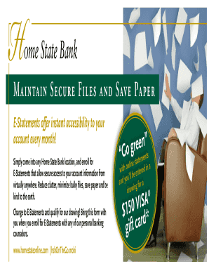 Home State Bank E-Statements Enrollment Form