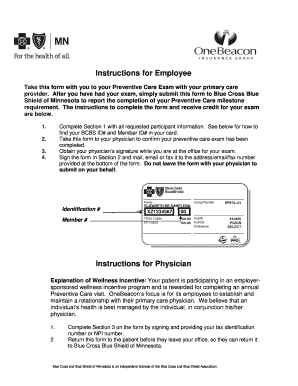 Preventive Care Exam Form