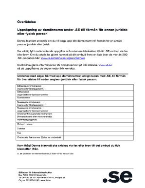 Domain Name Transfer Form