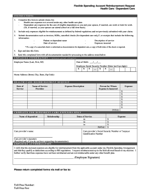 Flexible Spending Account Reimbursement Request