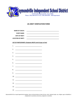 UIL Meet Verification Form
