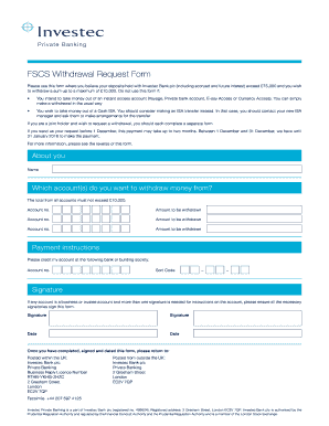 FSCS Withdrawal Request Form