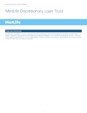 MetLife Guaranteed Discretionary Loan Trust Deed