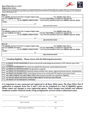 Ryan White Part A, C, & D Registration Letter