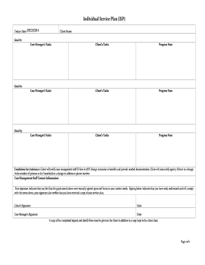 Individual Service Plan Agreement
