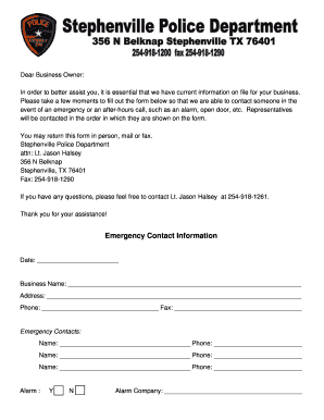 Emergency Contact Information Form