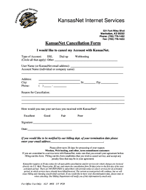 KansasNet Cancellation Form