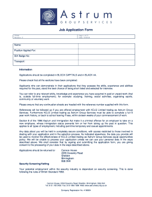 Job Application Form FS206