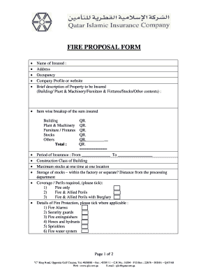 Fire Insurance Proposal Form