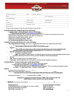 AHRMA Membership Application Form
