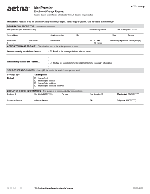 Aetna MedPremier Enrollment/Change Request Form