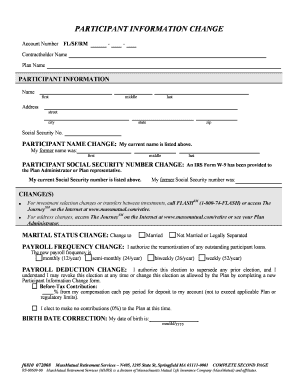 MassMutual Participant Information Change Form