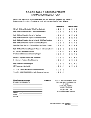 T.E.A.C.H. Early Childhood Information Request Form