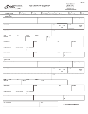 Mortgage Loan Application Form
