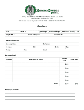 Freight Claim Form