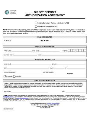 Direct Deposit Authorization Agreement